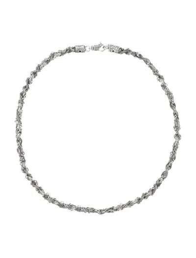Emanuele Bicocchi Twisted Design Chain Necklace In Metallic