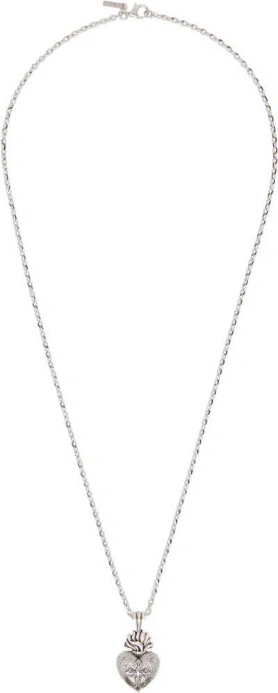 Emanuele Bicocchi Sacred Heart Necklace In Metallic