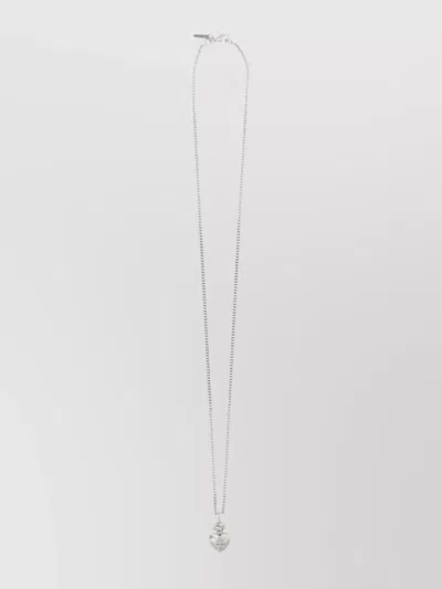 Emanuele Bicocchi Intricate Sterling Silver Sacred Heart Necklace In Gray