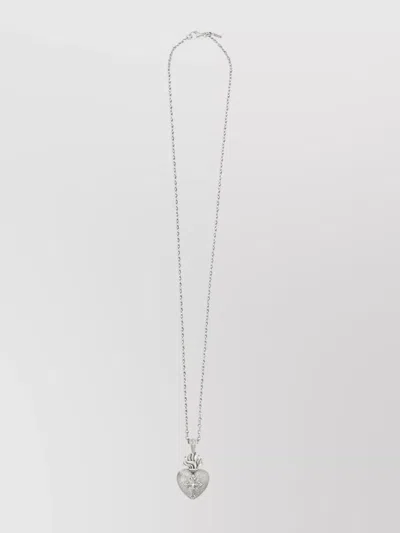 Emanuele Bicocchi Sacred Heart Pendant Necklace In Metallic