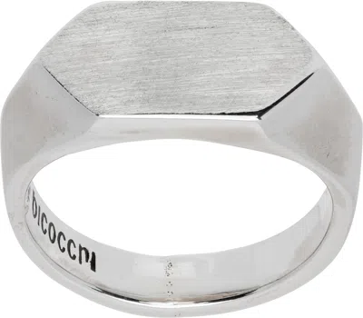 Emanuele Bicocchi Scratched Seal Ring In Silver
