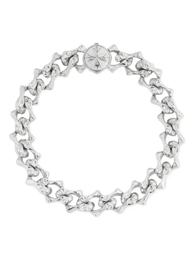 Emanuele Bicocchi Sharp Chain Logo Bracelet In Silver
