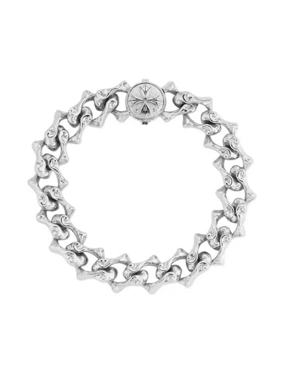 Emanuele Bicocchi Sharp-chain Logo-detail Bracelet In Metallic