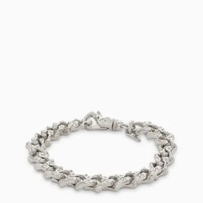 Emanuele Bicocchi Sterling Silver 925 Chain Bracelet With Small Crystals In Metallic