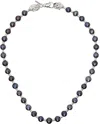 Emanuele Bicocchi Silver & Black Pearl Necklace In Silver