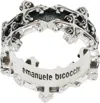Emanuele Bicocchi Silver Avelli Cross Double Band Ring In Silver