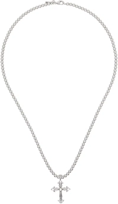 Emanuele Bicocchi Silver Beaded Chain Necklace