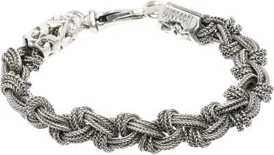 EMANUELE BICOCCHI SILVER BRAIDED KNOT BRACELET