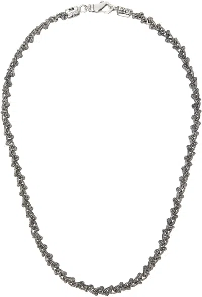 Emanuele Bicocchi Silver Braided Knot Necklace In Metallic