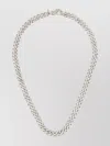 Emanuele Bicocchi Silver Chain Necklace With Crystals And Cuban Link
