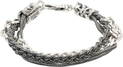 Emanuele Bicocchi Silver Double Braided Chain Bracelet