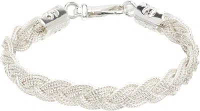 Emanuele Bicocchi Silver Ice Flat Braided Bracelet