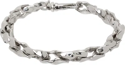 Emanuele Bicocchi Silver Large Hammered Chain Bracelet