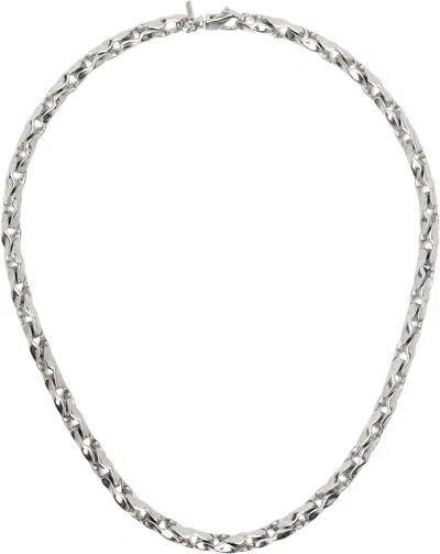 Emanuele Bicocchi Silver Large Hammered Chain Necklace