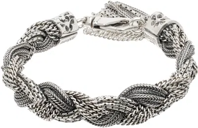 Emanuele Bicocchi Silver Large Mixed Braided Bracelet