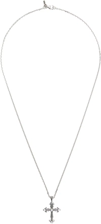 Emanuele Bicocchi Silver Medium Fleury Cross Necklace