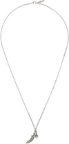 Emanuele Bicocchi Silver Piuma & Pearl Necklace In Silver
