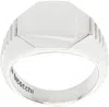 Emanuele Bicocchi Silver Ribbed Signet Ring In Silver