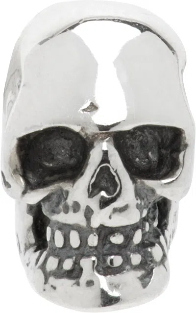 Emanuele Bicocchi Silver Skull Stud Single Earring