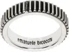 Emanuele Bicocchi Silver Striped Band Ring In Silver