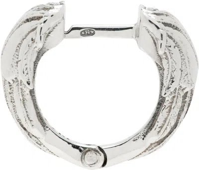 Emanuele Bicocchi Silver Wings Hoop Earrings In Metallic