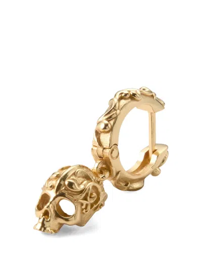 Emanuele Bicocchi Skull-pendant Hoop Earring In Gold
