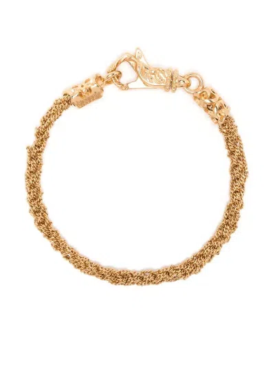 Emanuele Bicocchi Slim Braided Bracelet In Gold