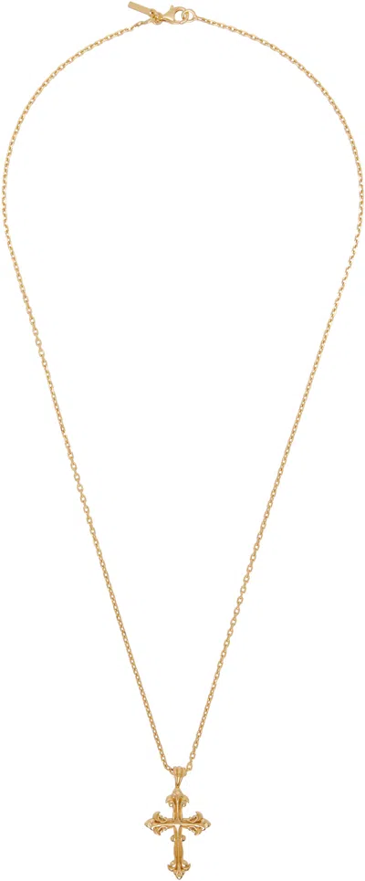 Emanuele Bicocchi Small Avelli Cross Necklace In Gold