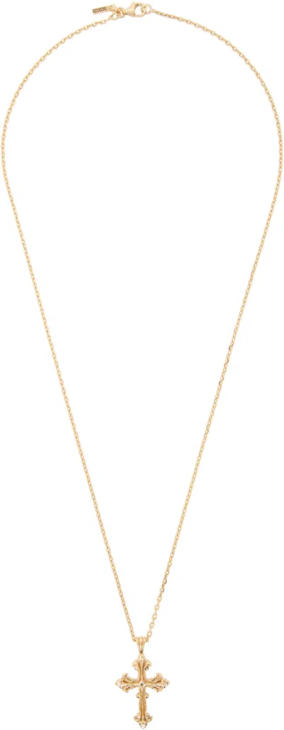 Emanuele Bicocchi Small Avelli Cross Necklace In Gold