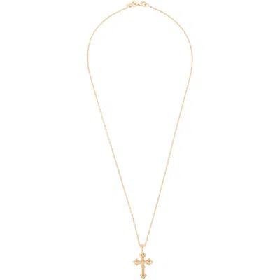 Emanuele Bicocchi Small Avelli Cross Necklace In Gold