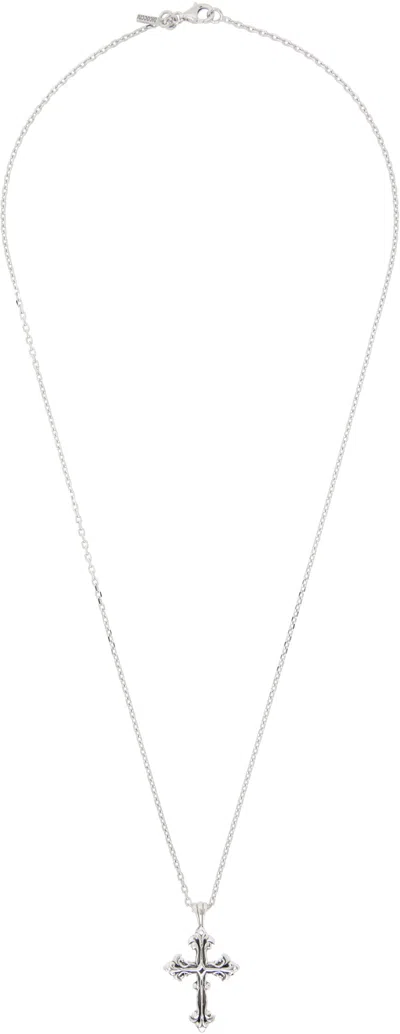 Emanuele Bicocchi Small Avelli Cross Necklace In Silver