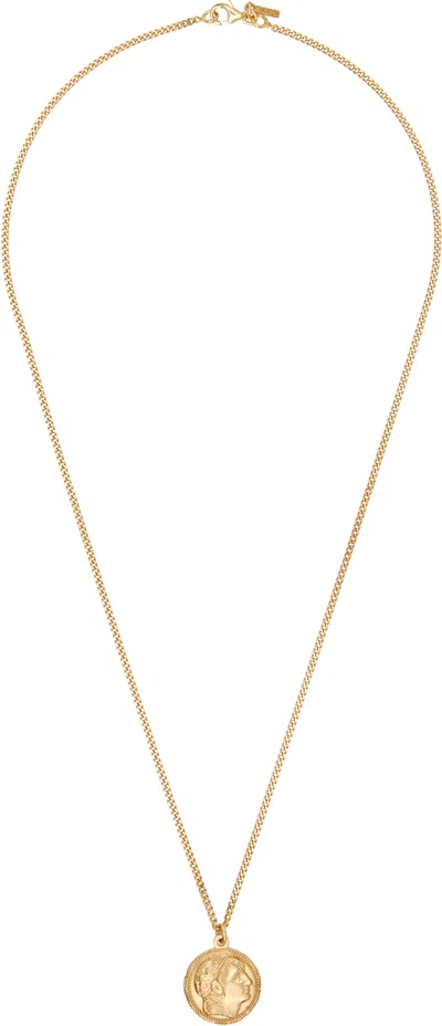 Emanuele Bicocchi Small Caesar Coin Necklace In Gold