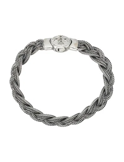 Emanuele Bicocchi Small Diamond-cut Flat Braided Bracelet
