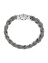 Emanuele Bicocchi Small Diamond-cut Flat Braided Bracelet In Metallic