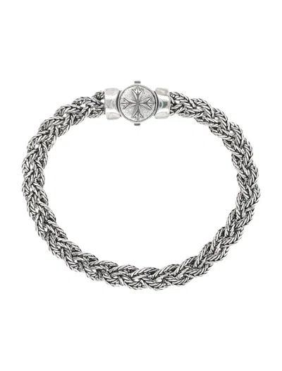 EMANUELE BICOCCHI SMALL DIAMOND-CUT FLAT BRAIDED BRACELET