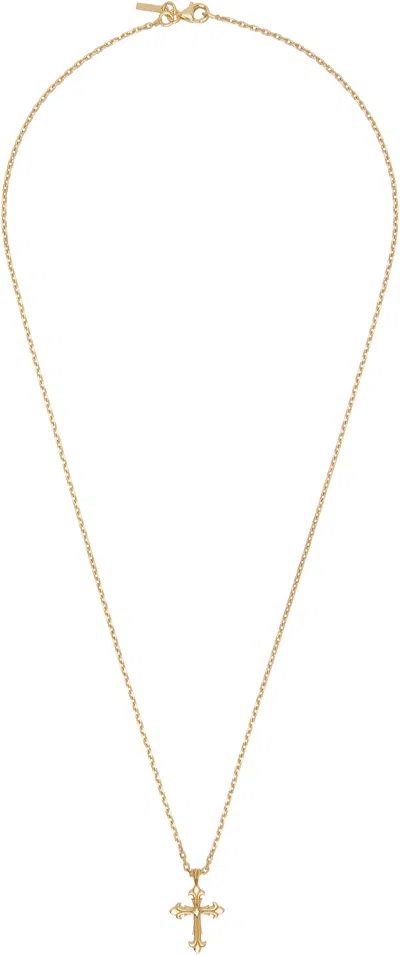 Emanuele Bicocchi Small Fleury Cross Necklace In Gold