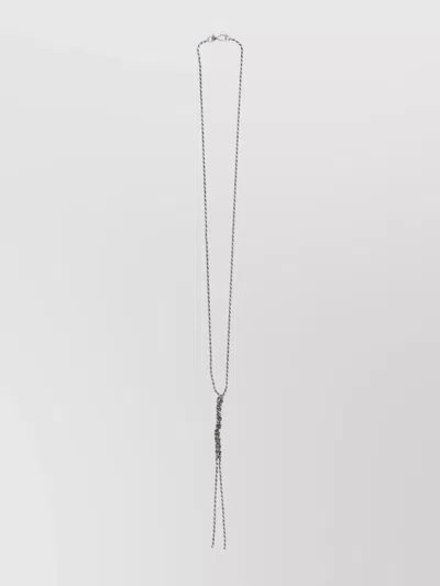Emanuele Bicocchi Crochet Design Mini Tie Necklace In Sterling Silver In Gray