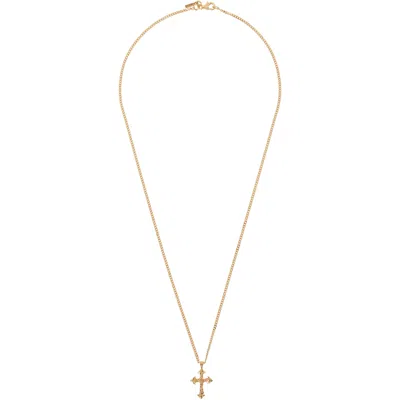 Emanuele Bicocchi Small Rose Cross Necklace In Gold