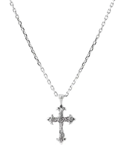 Emanuele Bicocchi Small Rose Cross Necklace In Green
