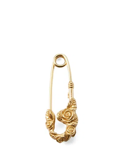 Emanuele Bicocchi Small Rose-detail Safety-pin Earrings In Gold