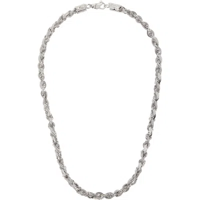 Emanuele Bicocchi Small Round Braid Necklace In Silver