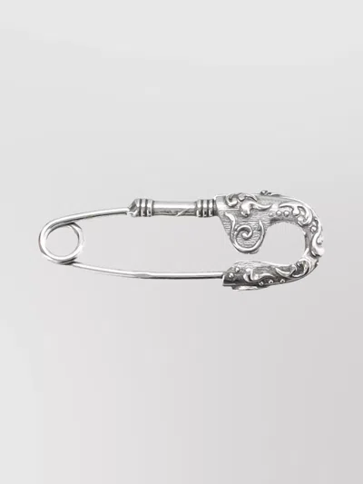 Emanuele Bicocchi Small Safety Pin Earring In Metallic