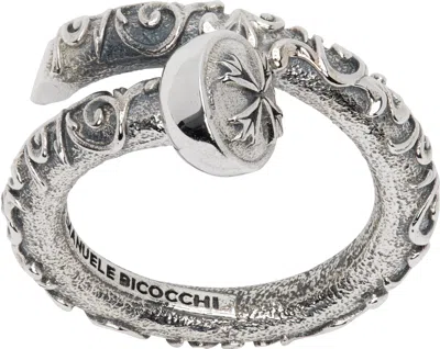 Emanuele Bicocchi Spiral Floral Motif Ring In Metallic