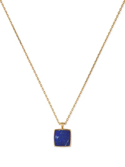 Emanuele Bicocchi Square Lapis Pendant Necklace In Gold