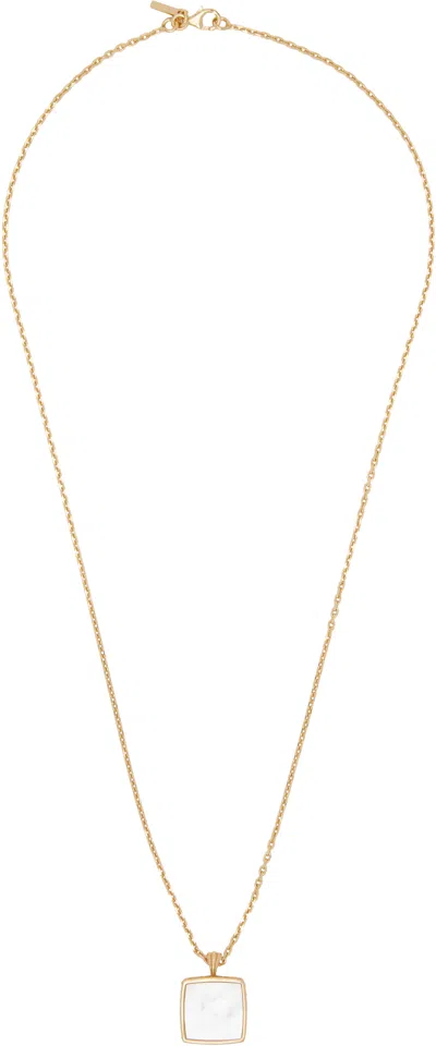 Emanuele Bicocchi Square Mother Of Pearl Amulet Necklace In Gold