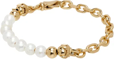 Emanuele Bicocchi Ssense Exclusive Pearl Bracelet In Gold