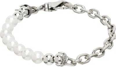 Emanuele Bicocchi Ssense Exclusive Pearl Bracelet In Metallic
