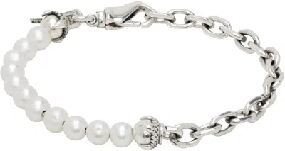 Emanuele Bicocchi Ssense Exclusive Pearl Bracelet In Silver