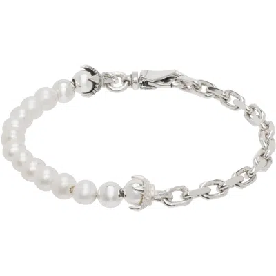 Emanuele Bicocchi Ssense Exclusive Pearl Bracelet In Silver