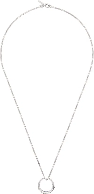 Emanuele Bicocchi Ssense Exclusive Silver Flame Ring Necklace